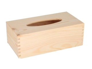 Dřevěná krabička na kapesníky s vysouvacím dnem